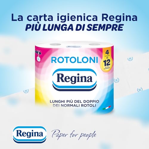 Regina Rotoloni 4 Maxi Rotoli di Carta Igienica, 500 Fogli a 2 Veli, Lunghi Più del Doppio dei Normali Rotoli - Immagine 3