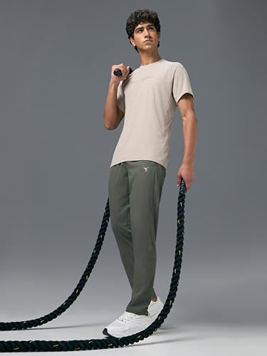 Image of TECHNOSPORT Men's Solid Slim Fit Sports Track Pants with TS LYTRA | Quick-Dry, Moisture-Wicking, UPF 50+ & Odour-Resistant Activewear for Gym, Running & Training