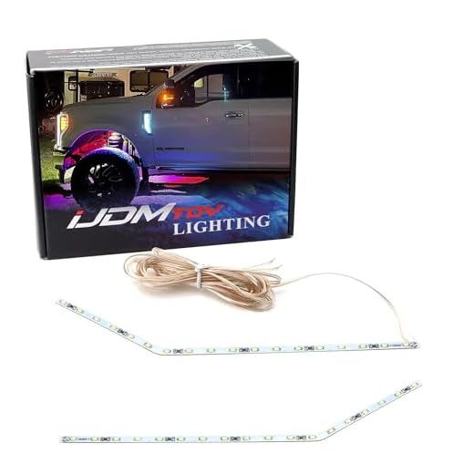 iJDMTOY Xenon White LED Background Illumination Kit Compatible With 2017-2021 Ford F250 F350 F450 Super Duty Side Fender Chrome Emblem