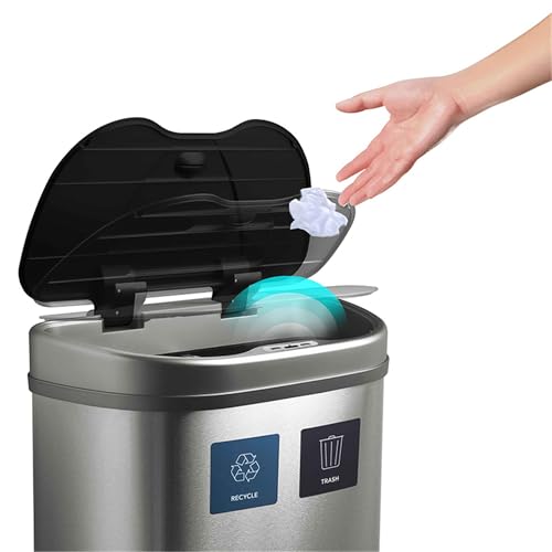 Caneca de basura con sensor y doble compartimento 18.5 gal miniatura 3