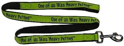 Embroidered Dog Leash 4-ft x1-in One of us (Heavy Petting)