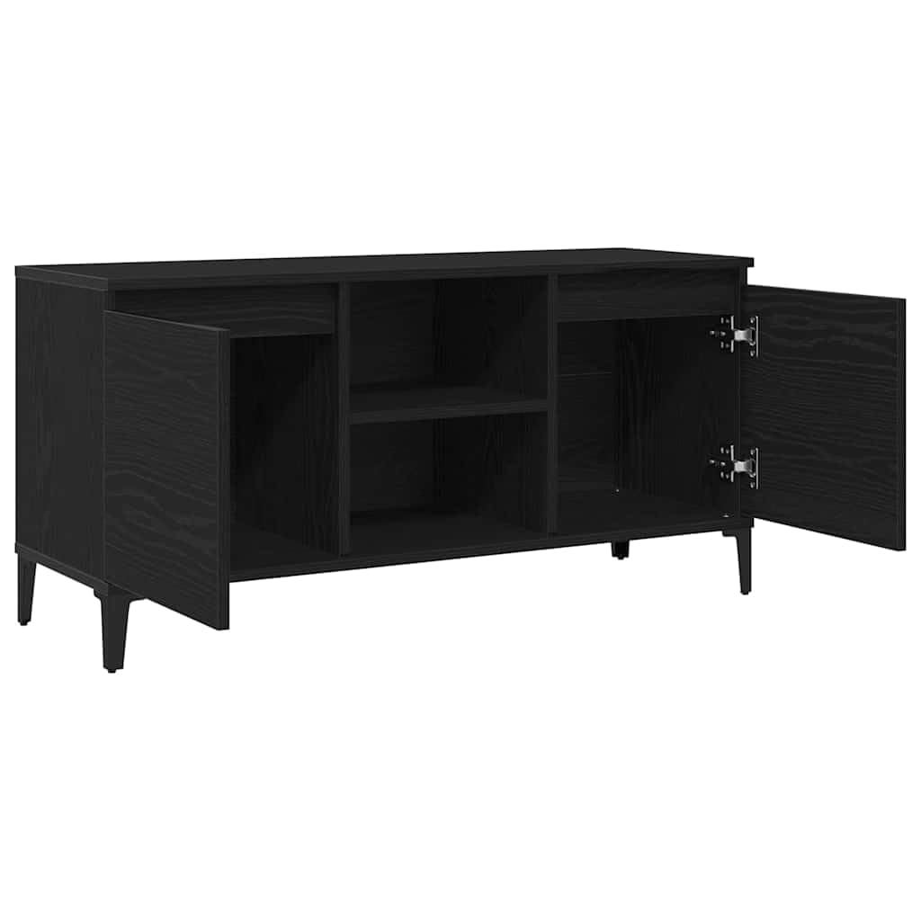 vidaXL Gabinete de TV 102 x 35 x 50 cm Roble Negro | Mucho espacio para tus cosas, Un look minimalista que queda genial en cualquier cuarto,