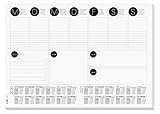 calendarios semanales para rellenar Vade de papel de sobremesa para usar como planificador semanal con calendario y moderno diseño negro -blanco