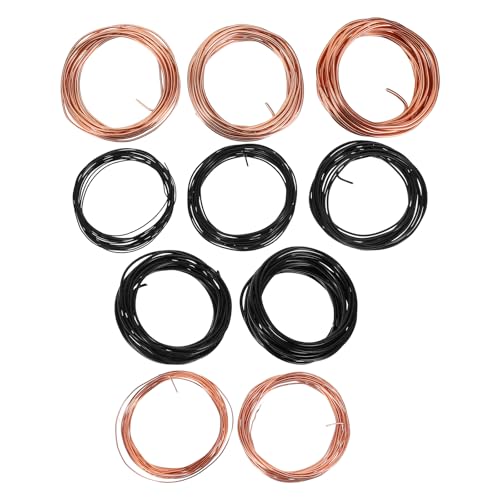 VALICLUD Kit 10 Piezas Alambre para Bonsáis de Aluminio Flexible 1.0-3.0 Mm, Colores Marrón Claro y Negro, 5 M por Rollo, Alambre Entrenamiento Jardinería para Modelado y Fijación