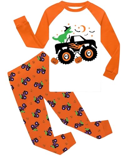 Cotton Long Sleeve Boys Halloween Pajamas Toddler Boys Holiday Pjs