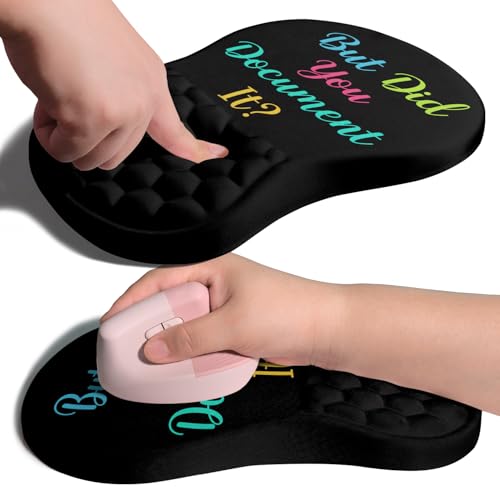 Image of Ergonomic Joint Wrist Support Mouse Pad with Memory Foam Cushion Massage Bump, Carpal Tunnel Pain Relief Mousepad Slope Design for Wrist Rest, 11.8x7.9 in, But Did You Document It
