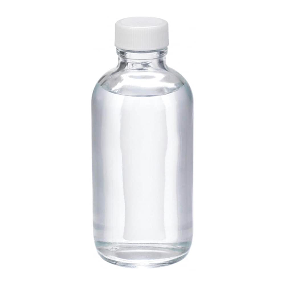 Wheaton Science Products W217854 Type III Soda-Lime Glass Boston Round Packer Bottle, Clear, White Polypropylene PE Lined Cap, Safety Coated, 250 mL Capacity (Case of 12)