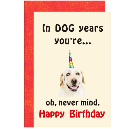 ORYCOOL Divertidas tarjetas de cumpleaños para hombres, tarjeta de cumpleaños para marido, tarjeta de cumpleaños masculina, tarjeta de cumpleaños para papá (perro)