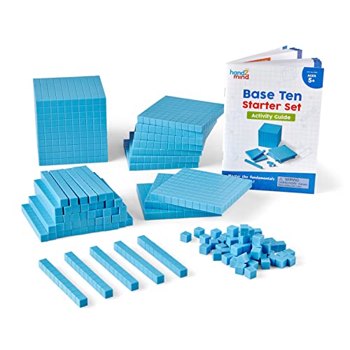 Image of ETA hand2mind Blue Plastic Base Ten Blocks, 161-Piece Starter Set