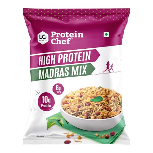 Image of Protein Chef Madras South Mixture Namkeen (180g), 11g Max Protein per Serve, Guilt free Healthy Snacks, Sugar Free Snacks, Vegan Diet