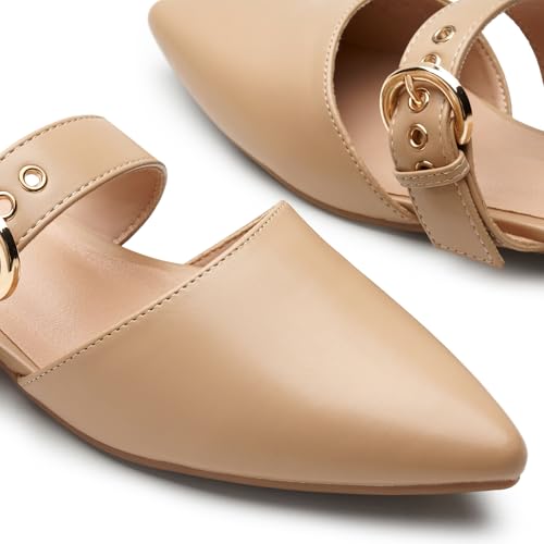 Image of Rekayla Mules for Women Adjustable Strap Pointed Toe Backless Loafer Shoes
