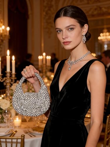Bolso de mano cuadrado de mujer plata miniatura 2