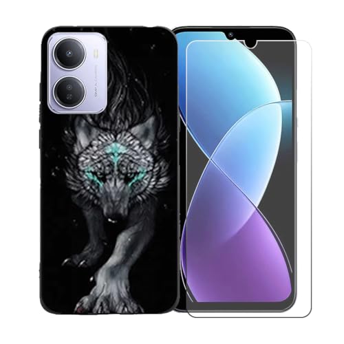 CongJiaLingXi�P�[�X�K�p �� Redmi 15A 5G (6.9") �K�p �� �d�����ꂽ�K���X�X�N���[���v���e�N�^�[�A�_�炩���V���R�[���V�F���o���p�[�h�Ռ�TPU�ی�J�o�[�������,LLM22