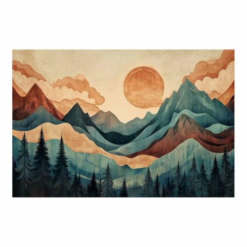 Murale pour chambre adolescent et salon : affiche sur toile montagne beige sans cadre 60x90