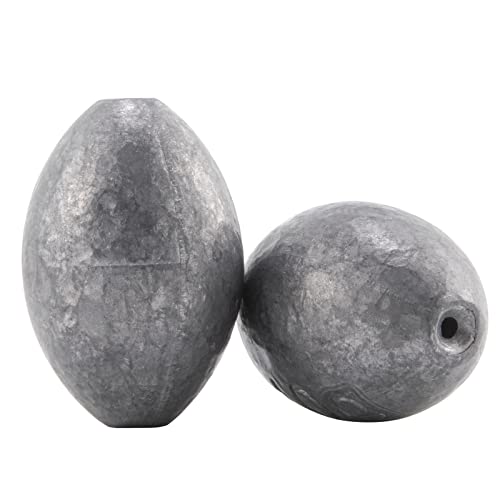 Dr.Fish Egg Sinker Lead Fishing Weights Oval Shaped Catfishing Weights Bank River Freshwater Saltwater Fishing Bass Casting 1/2oz 20 Pack