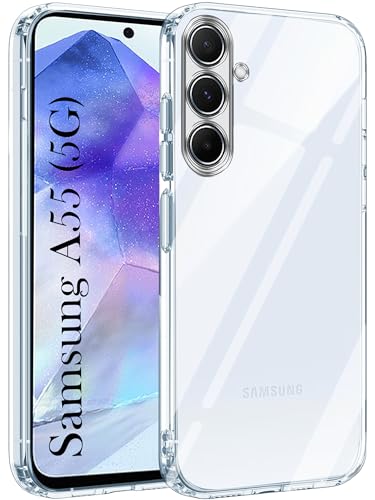 Image of Jkobi Back Cover for Samsung Galaxy A55 5G (Silicone Clear Shockproof Case with Camera Protection | Soft and Flexible | Transparent)