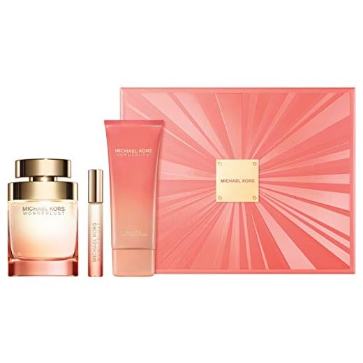 Michael Kors Wonderlust by Michael Kors 3 Piece Gift Set - 3.4 Oz Eau De Parfum Spray, 0.34 Oz Eau De Parfum Rollerball,