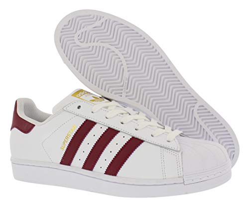 Image of adidas Originals Women's Superstar Sneaker, White /Collegiate Burgundy /Gold Metallic, 10