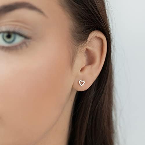Sterling Silver Heart Earrings - Heart studs - size: TINY - 5mm (1/5th Inch). MUCH SMALLER THAN SHOWN. Gift Boxed. 5030