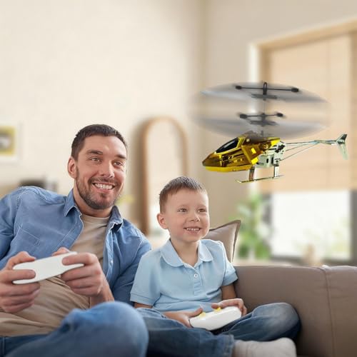 HATFRYF Remote Control Helicopter, RC Flying Toy, Altitude RC Helicopters, One Key Take Off/Landing, Easy to Fly Indoor/Outdoor RC Helicopter, Gifts Toys for Beginners 8+ Accessory (Yellow) - Image 7