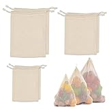 Funalix Juego de 6 Bolsas de Malla para Verduras de Algodón, Bolsa de Malla...