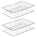 mDesign Plastic Stackable Eyeglass Case Storage Organizer with Hinged Lid for Unisex Sunglasses, Reading Glasses, Fashion Eye Wear, Protective Glasses, 5 Sections, Ligne Collection - 2 Pack - Clear