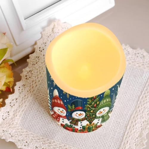 Image of Snowman Gift Flameless LED Candles Set of 4