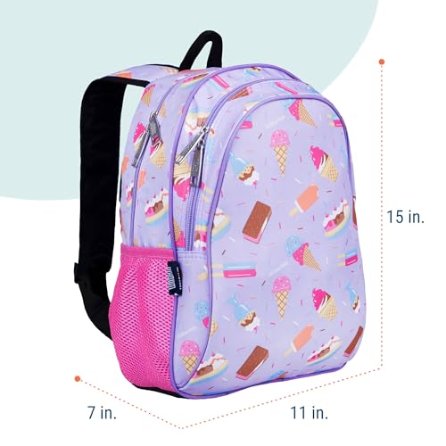 Image of Wildkin 15 Inch Backpack for Kids, Sweet Dreams | Ages 5-10, padded straps, side water bottle pocket - coordinates with matching Wildkin lunch boxes and water bottles