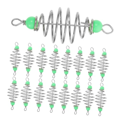 Abaodam 20Pcs Luminous Fishing Bait Holders Carbon Steel Fishing Bait Cages for Outdoor Use Fishing Accessories Lightweight and Portable Fishing Lure