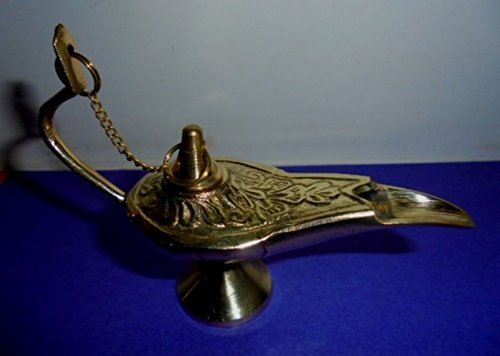 Artcollectibles Inde Laiton Chirag Aladdin Genie lampe à huile en métal Aladin Décoration pour Noël Cadeau de Diwali