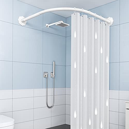 Tringle à rideau de douche extensible en L sans perçage acier inox 304