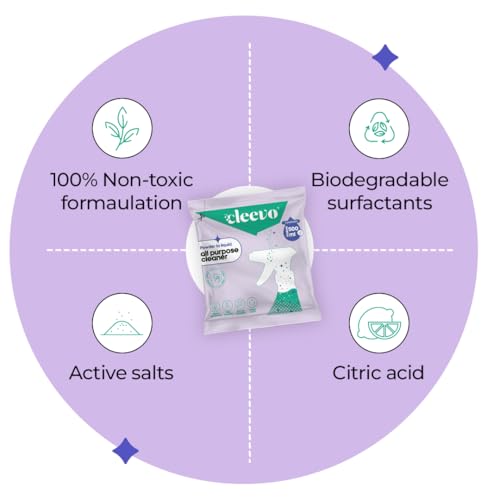 Image of Cleevo All- Surface Cleaner- 1 Litre Bottle Pack | Plant-based Powerful Surface Cleaning Liquid for Tough Stains | Non-toxic Stain Remover for Home Surfaces Cleaning | Multi Surface Cleaner (Lavender)
