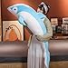 ASDFF Delfino Kawaii Giocattoli di Peluche Bambole di Peluche Animali di Mare farciti Adorabili per Bambini Ragazze Cuscino per Dormire Regalo per Bambini 110 cm Blu
