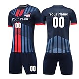 OPUTWDF Youth Adult Soccer Uniforms Design Your Own Name Personalized Soccer Jersey for Boys Girls Men Women