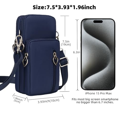 Image of JANKS Small Crossbody Bag for Women - Mini Phone Purses with Crossbody Strap and Wallet - Nylon Arm Bag