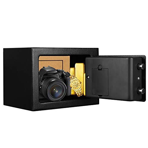 Image of TENAMIC Safe Box 0.23 Cubic Feet Electronic Digital Security Box, Keypad Lock Box Cabinet Safes, Solid Alloy Steel Office Hotel Home Safe, Black