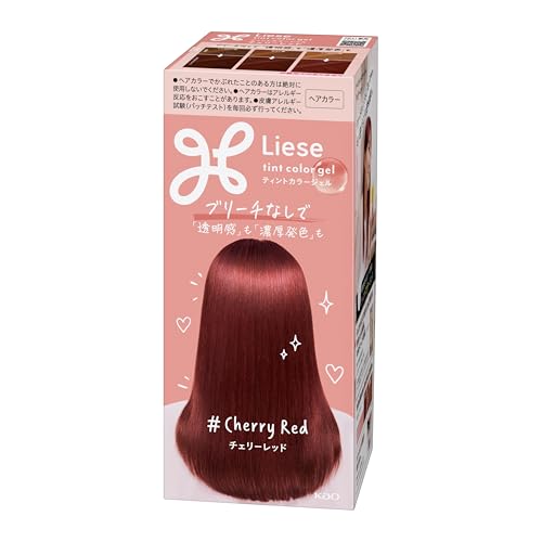 Liese Tinte de gel de color cremoso, color rojo cereza, color rojo japonés, sombra vibrante de larga duración con acabado brillante y suave | Kao Japón