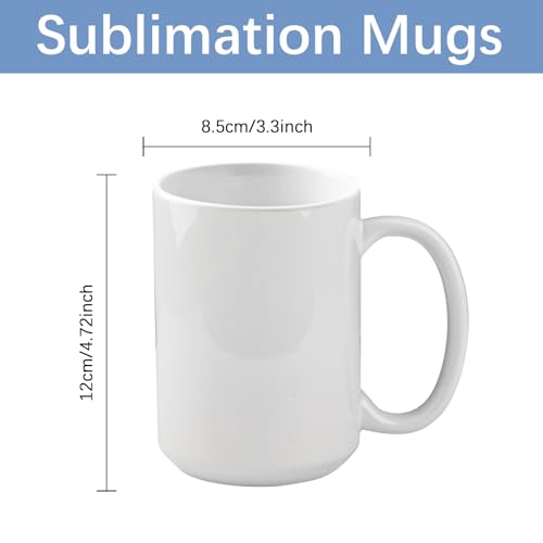 9 tazas sublimación 15 oz con cajas, asa redonda miniatura 6
