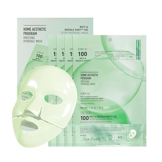 VT COSMETICS Reti-A Reedle Shot 100 2-Step Hydrogel Mask(34.5gx4ea), Intensive Tightening, Exosome Retinol, Overnight Melting Mask, Ideal for Retinol Beginners, Korean Facial Mask