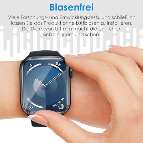 Schutzfolie für Apple Watch Series 9/8/7 45mm von Uniqueme