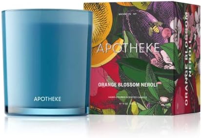 APOTHEKE Eden Collection Luxury Scented Jar Candle, Orange Blossom Neroli, 11 Ounces - Bergamot, Lime, Orange, Neroli, Strong Fragrance, Aromatherapy
