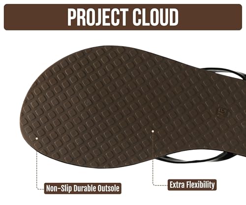 Image of Project Cloud Flip Flops for Women Footwear- Lightweight and Memory Foam Insole Sandals for Women 2026 - Durable Non-Slip Beach Essentials Flats for Women Sandals (Foundations)