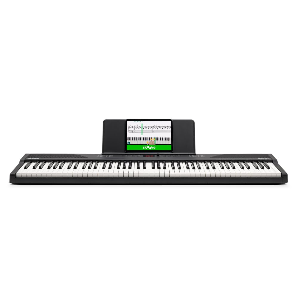 Alesis Keyboard E-Piano mit 88 Tasten, 480 Sounds, Lautsprechern, USB-MIDI, Tragetasche, Ständer, Kopfhörer, Pedal und Klavierlektionen für Anfänger