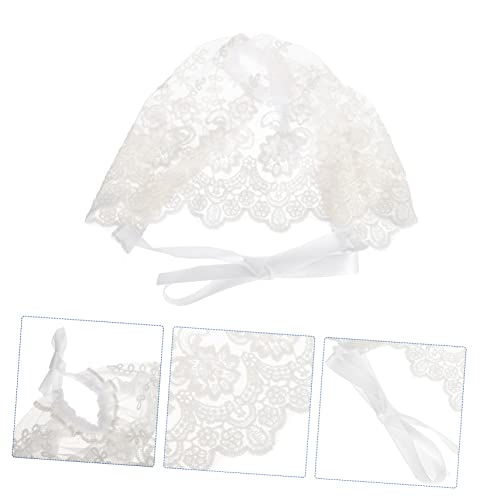 Girl Hat Boys and Girls Lace Flower Cap Sun Protection Hat Cotton Suitable for Spring Summer White4