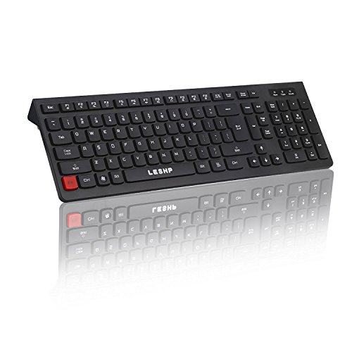 LESHP Wired Keyboard, Comfortable Full-size Gaming Keyboard with Soft Touch -Black
