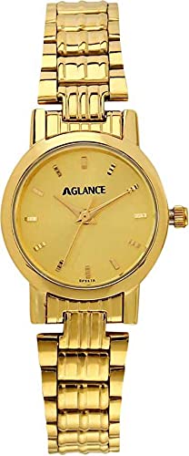 Aglance 8976ym01 Gold Plated Golden Dial Watch (Black) (B0CC2K2JJS) Amazon Price History, Amazon Price Tracker