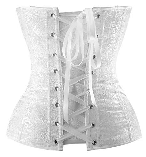 Damen sexy Korsett und Corsage mit träger Bustier Spitze Blumen Vintage elegant Bluse Burlesque – Bild 3