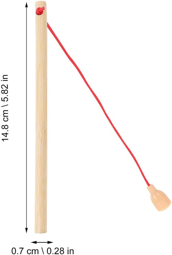 10Pcs Wooden Fishing Poles for Kids - Wooden Fishing Rods with Hooks Educational Toy for Age of 3,4,5,6 Year Old Kids, Boys & Girls - Christmas Game Toy Presents for Birthday Party