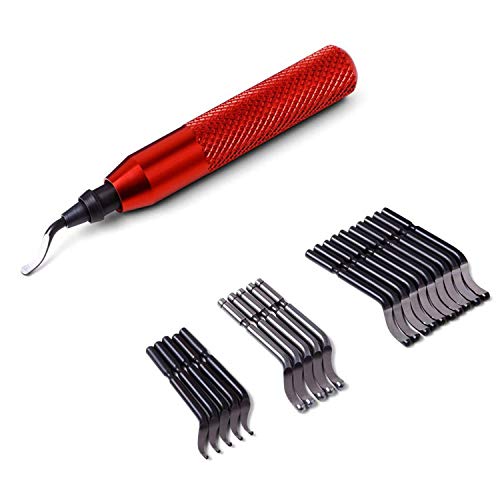 MAVAST Deburring Tool with 21 High-Speed Steel Blades (Red)