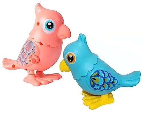 IndusBay® Set of 2, Key Operated Jumping Hopping Parrot Bird Wind up Flipping Clockwork Animal Toy for Kids, Multicolor (B0C856YPBM) Amazon Price History, Amazon Price Tracker